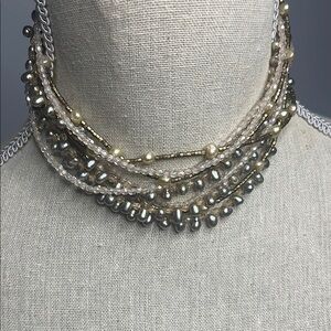 Vintage Oscar de la Renta Elegant Multi-Strand Pearl and Bead Necklace